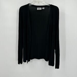 Chicos‎ Travelers Womens Cardigan Size 3 US XL Black Open Front Minimalist Lagom